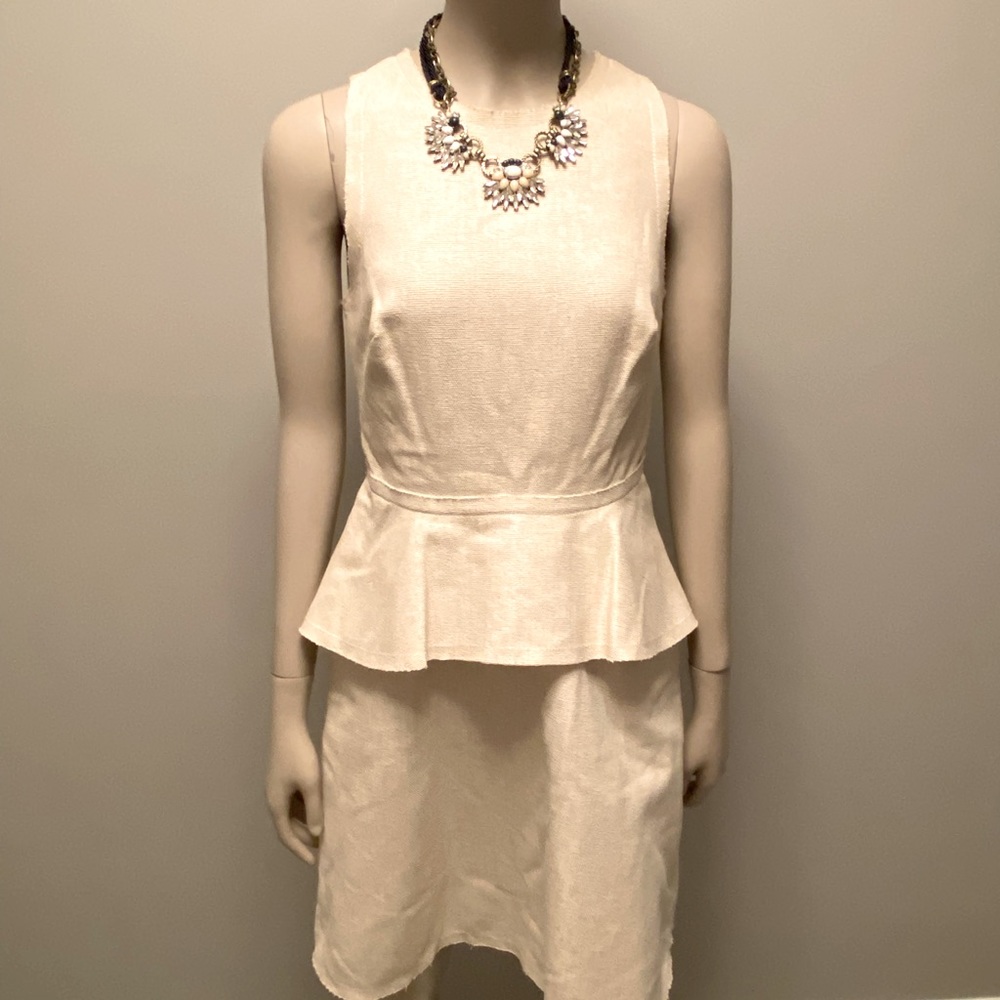 Banana Republic Peplum Dress in Cream